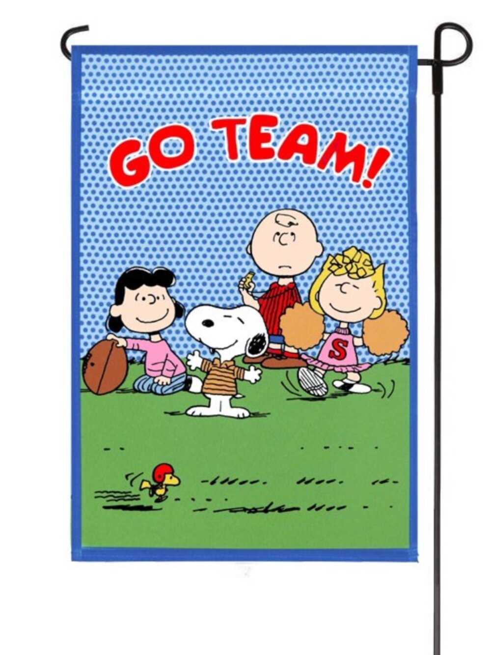 PEANUTS SNOOPY Garden Flag "GO TEAM!"  12" X 18"  Colorful SPRING SPORT KIDS NEW